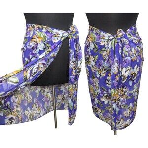 Swimsuits For All Beach Belle Purple Floral Plus Size Sarong